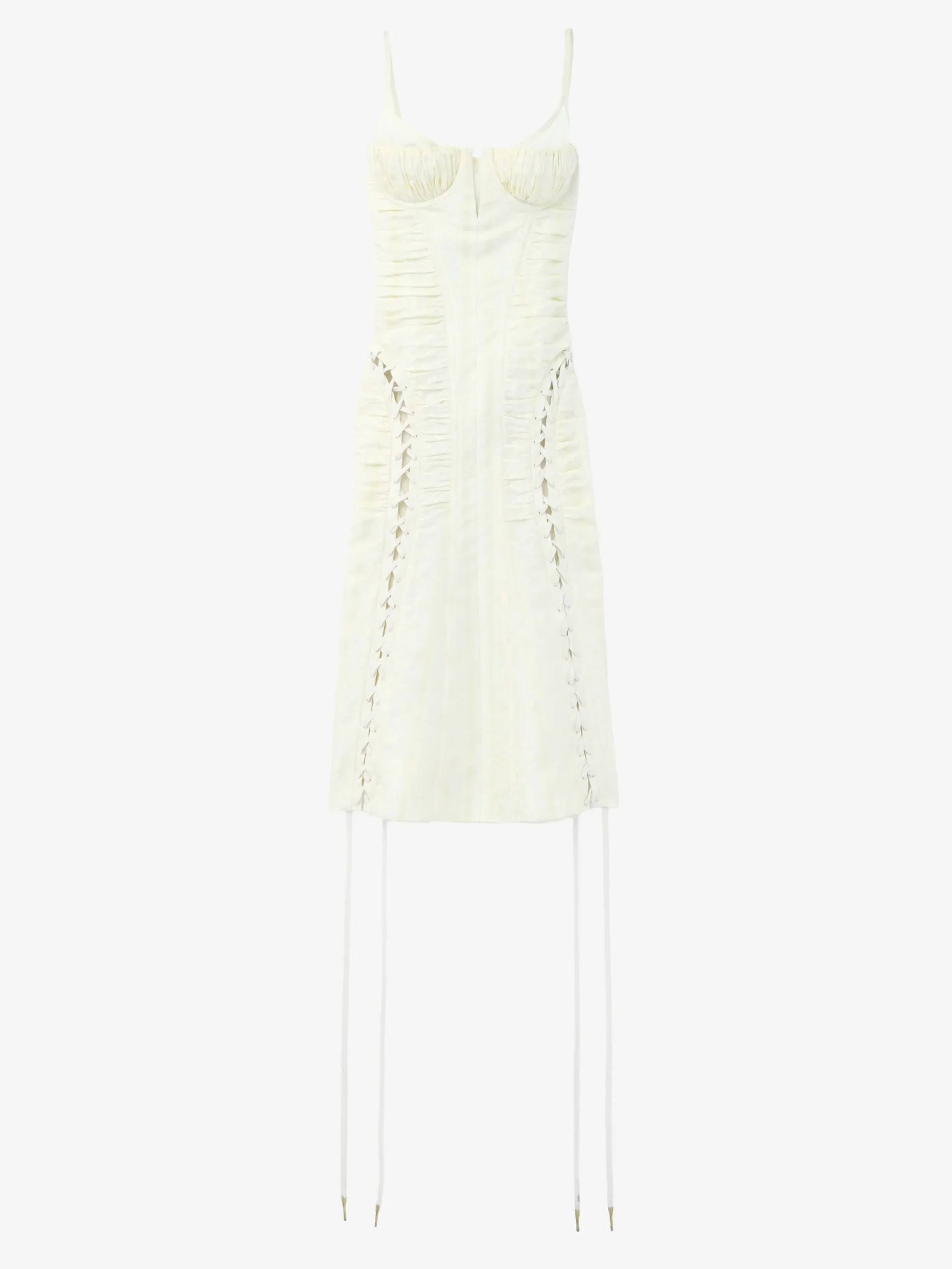 Abito a corsetto in jacquard floreale da Donna in Crema
