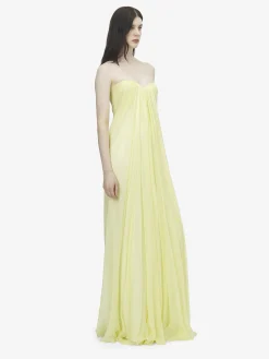 Abito bustier da sera da Donna in Giallo