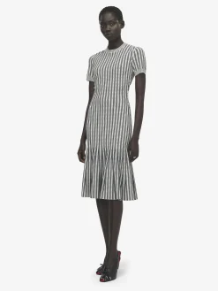 Abito in maglia a righe da Donna in Avorio/Navy