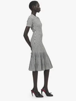 Abito in maglia a righe da Donna in Avorio/Navy