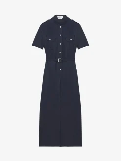 Abito midi in stile military da Donna in Indaco