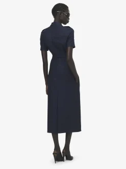 Abito midi in stile military da Donna in Indaco