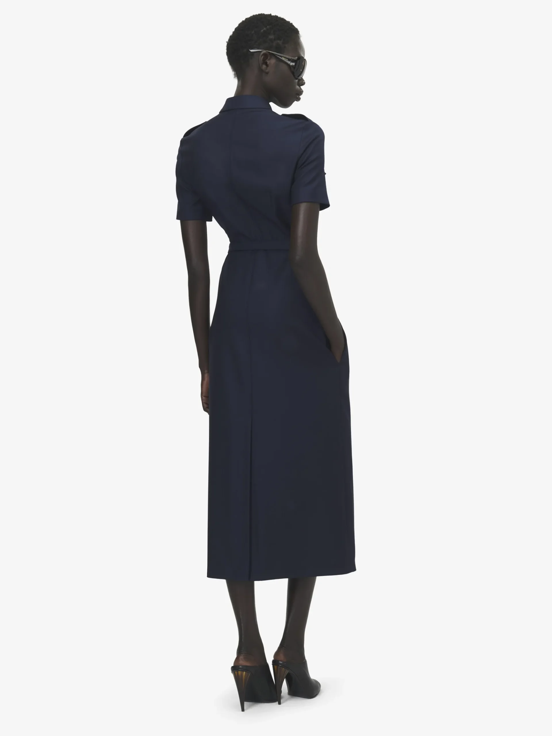 Abito midi in stile military da Donna in Indaco