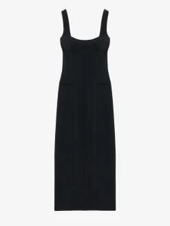Abito midi stile corsetto da Donna in Nero