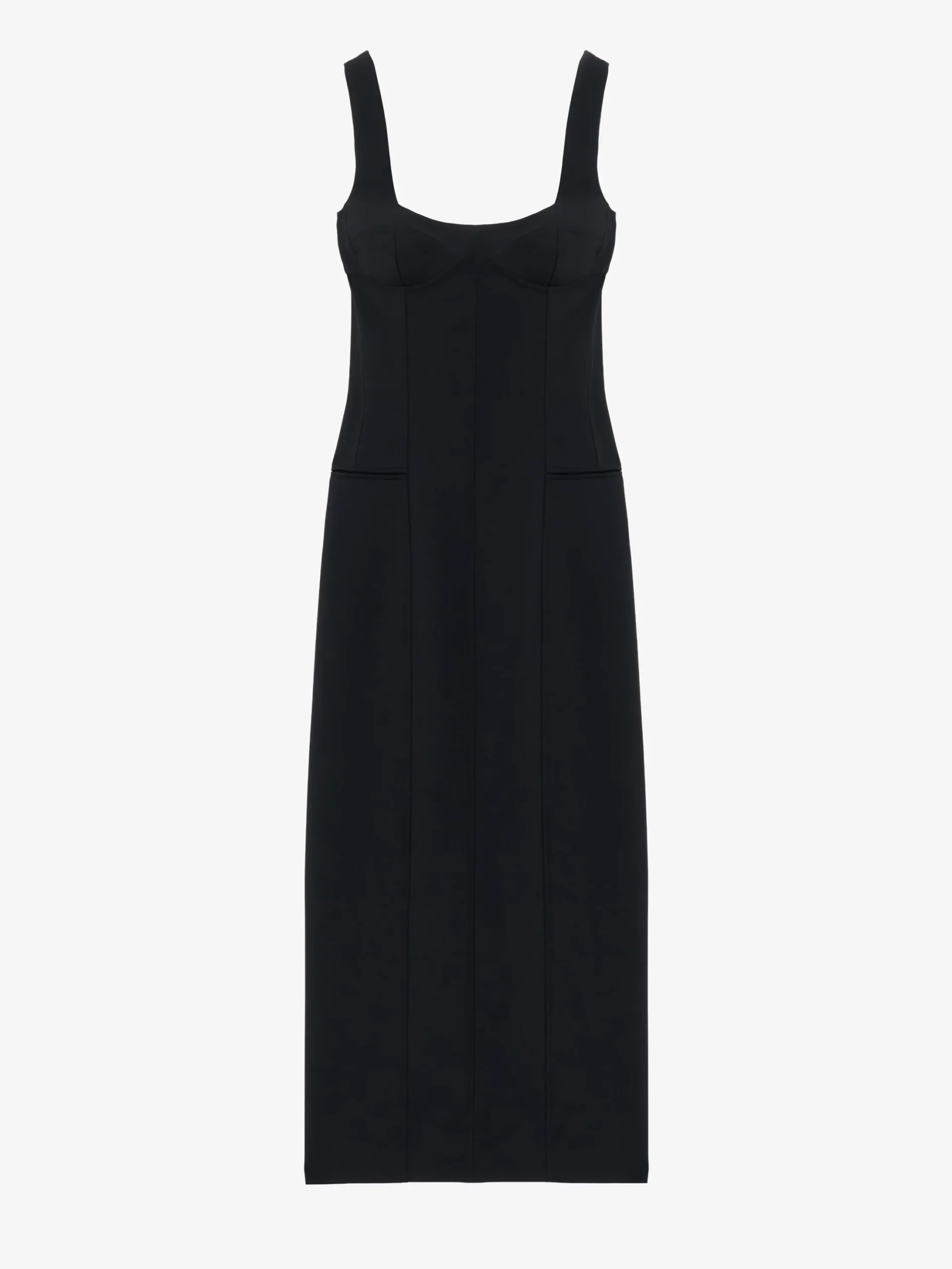 Abito midi stile corsetto da Donna in Nero