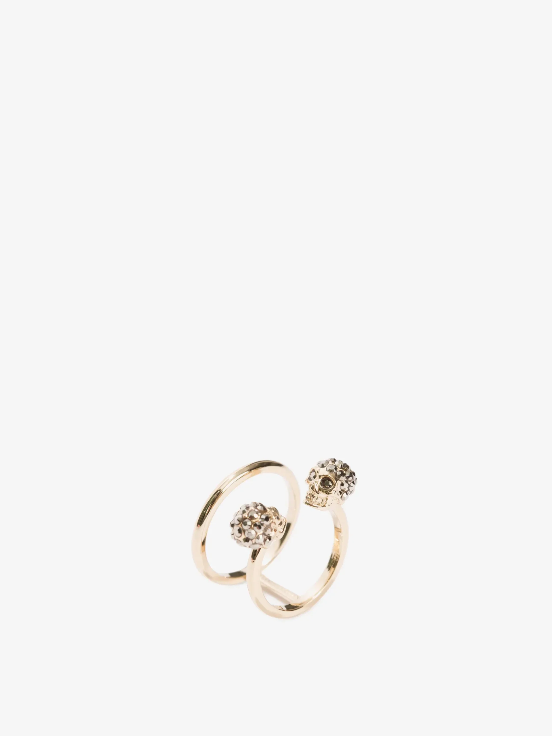 Anello Doppio Twin Skull da Donna in Finitura oro chiaro