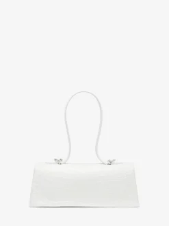 Borsa Jewelled con manico superiore da Donna in Bianco