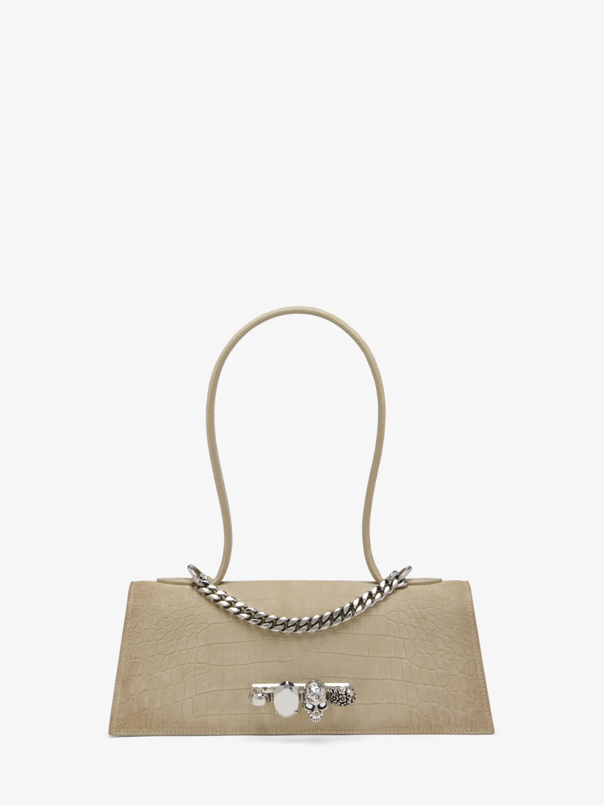 Borsa Jewelled con manico superiore da Donna in Marrone Chiaro