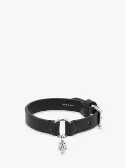 Bracciale Skull con anello da Uomo in Nero