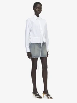 Camicia con coulisse da Donna in Bianco Ottico