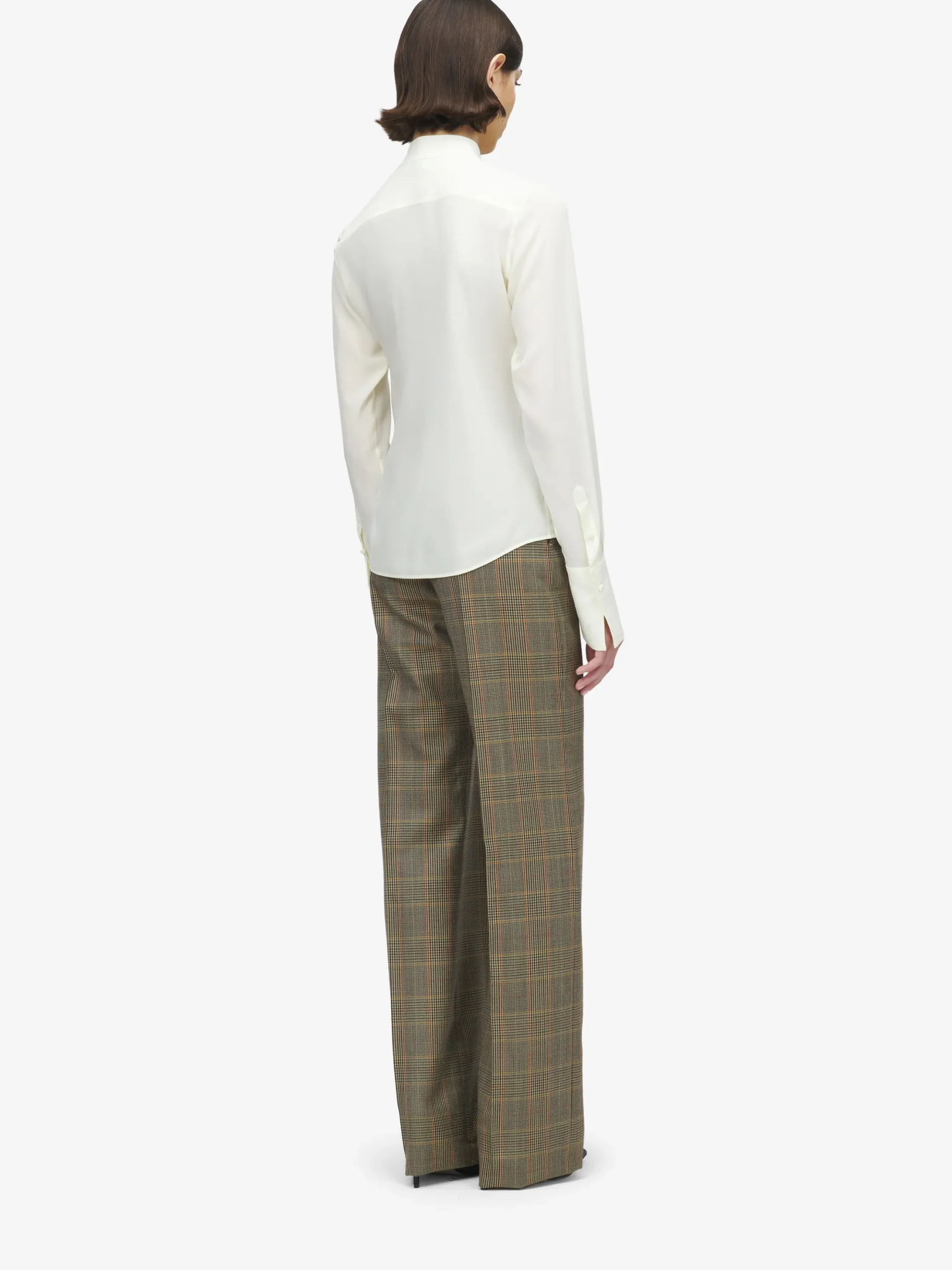Camicia con volant da Donna in Crema
