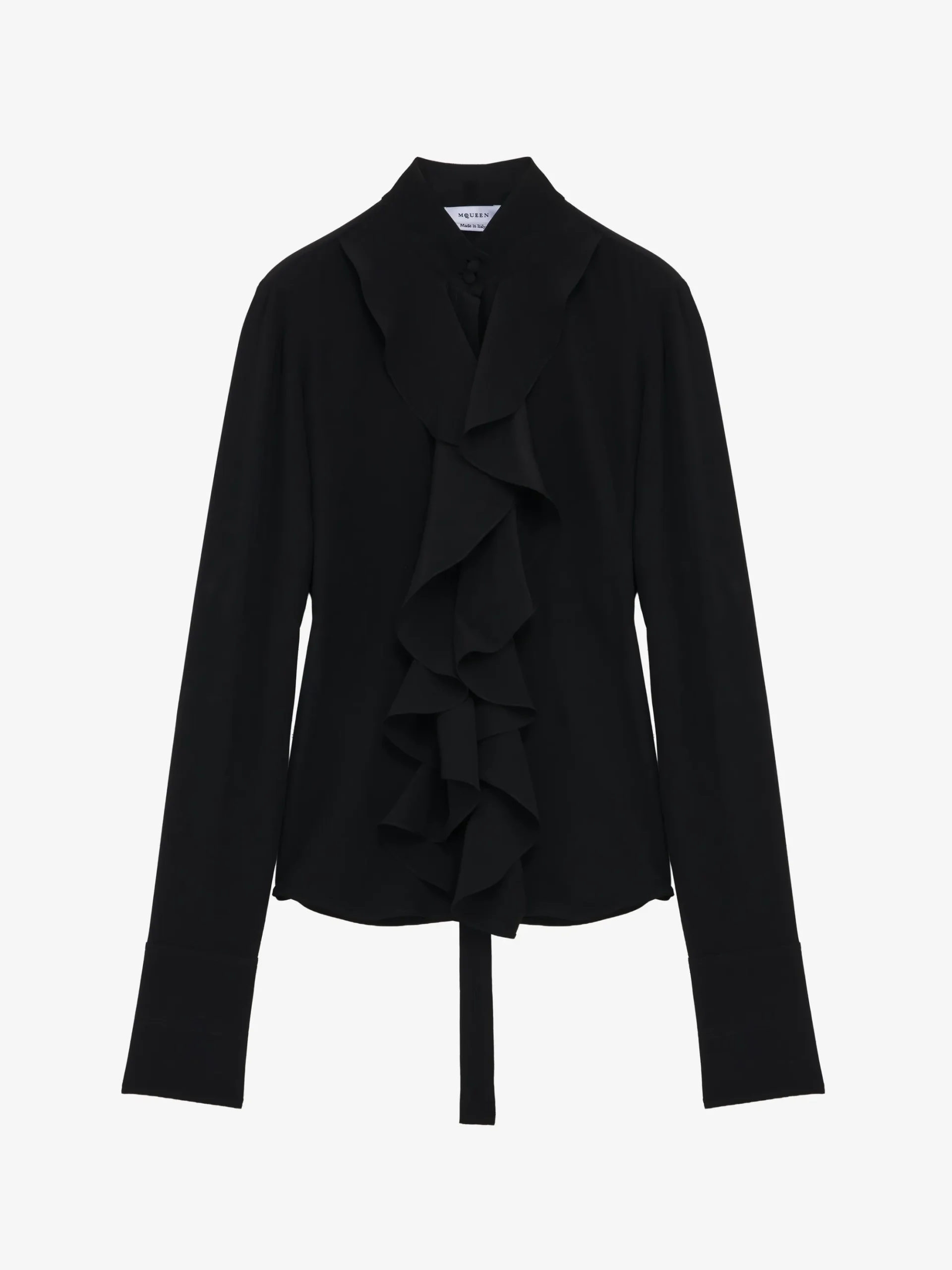 Camicia con volant da Donna in Nero