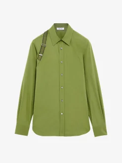 Camicia Harness con logo McQueen da Uomo in Verde