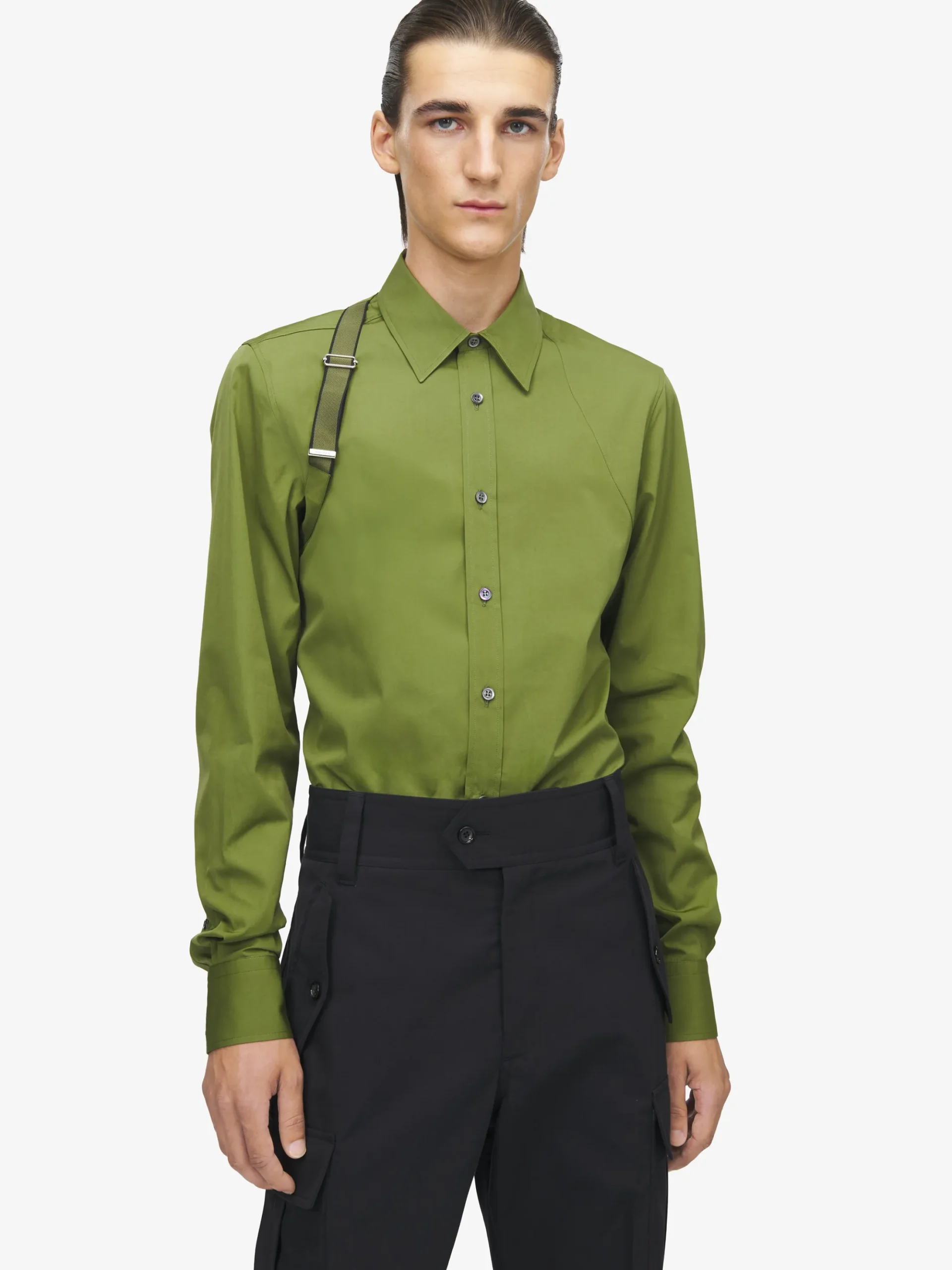 Camicia Harness con logo McQueen da Uomo in Verde