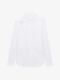 Camicia Harness con motivo jacquard Skull da Uomo in Bianco Ottico