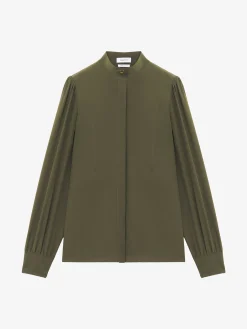 Camicia Wishbone in seta da Donna in Verde