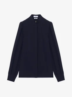 Camicia Wishbone in seta da Donna in Indaco