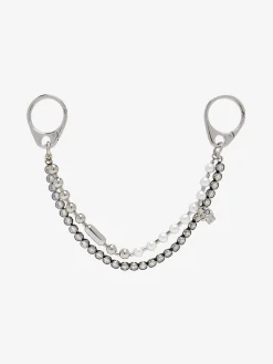 Charm Pearl & Crystal con doppia catena da Donna in Palladio
