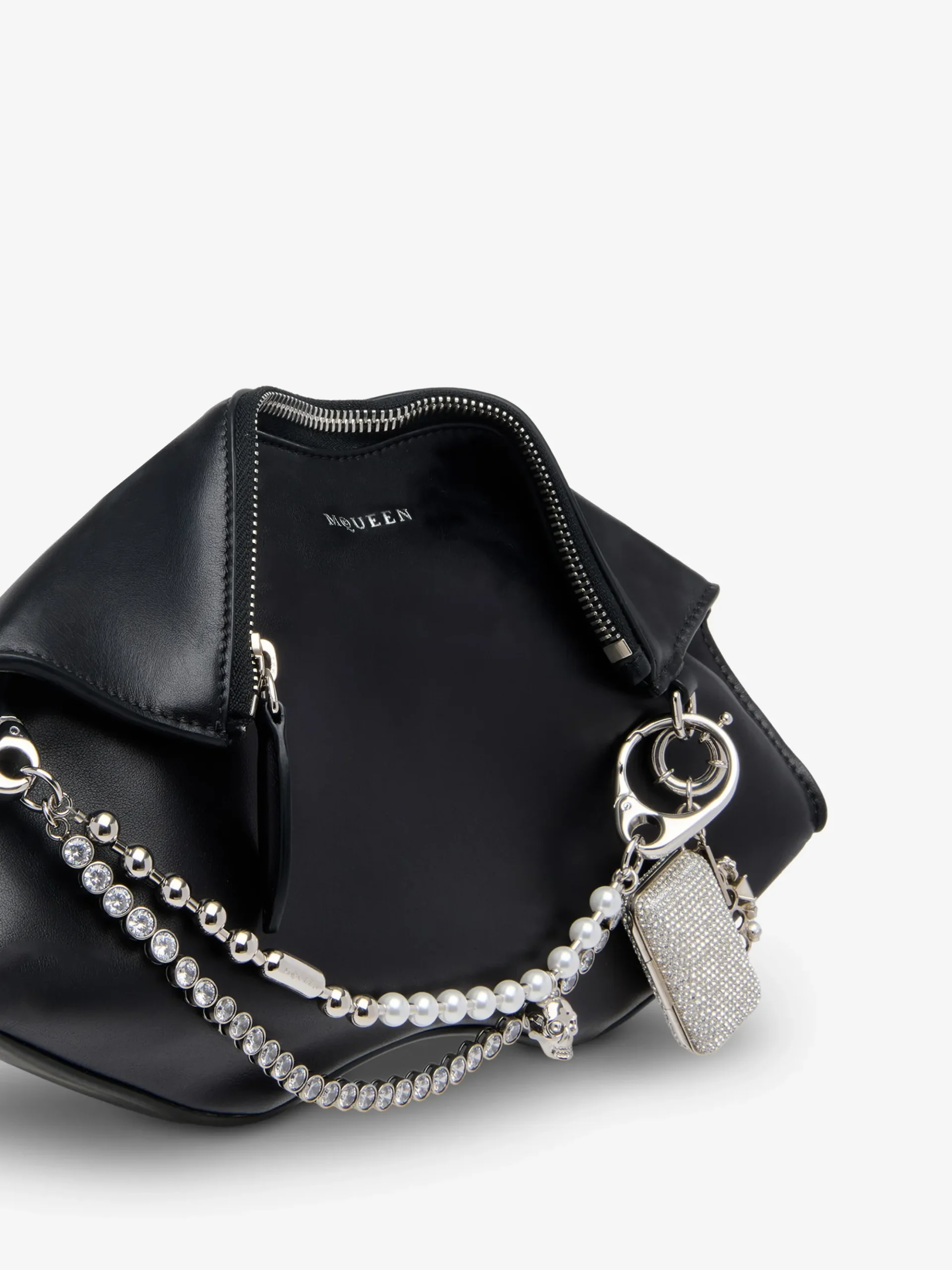 Charm Pearl & Crystal con doppia catena da Donna in Palladio