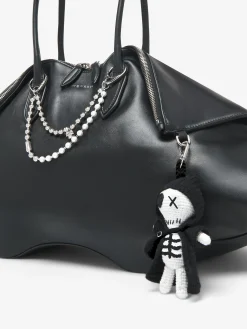 Charm Pearl & Skull con doppia catena da Donna in Palladio