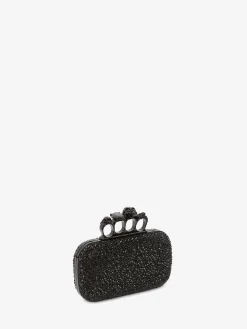 Clutch Knuckle con Catena da Donna in Nero