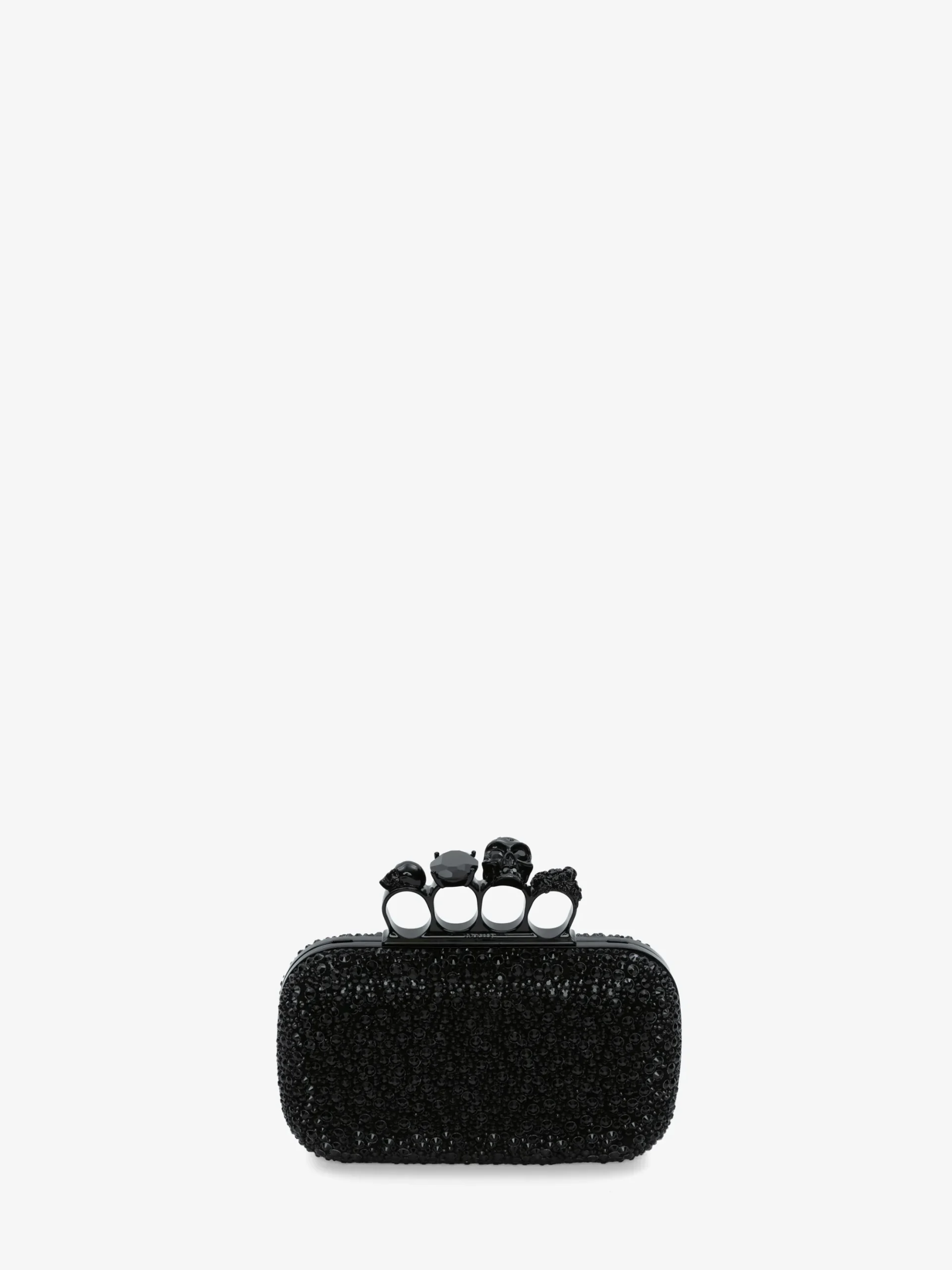 Clutch Knuckle con Catena da Donna in Nero