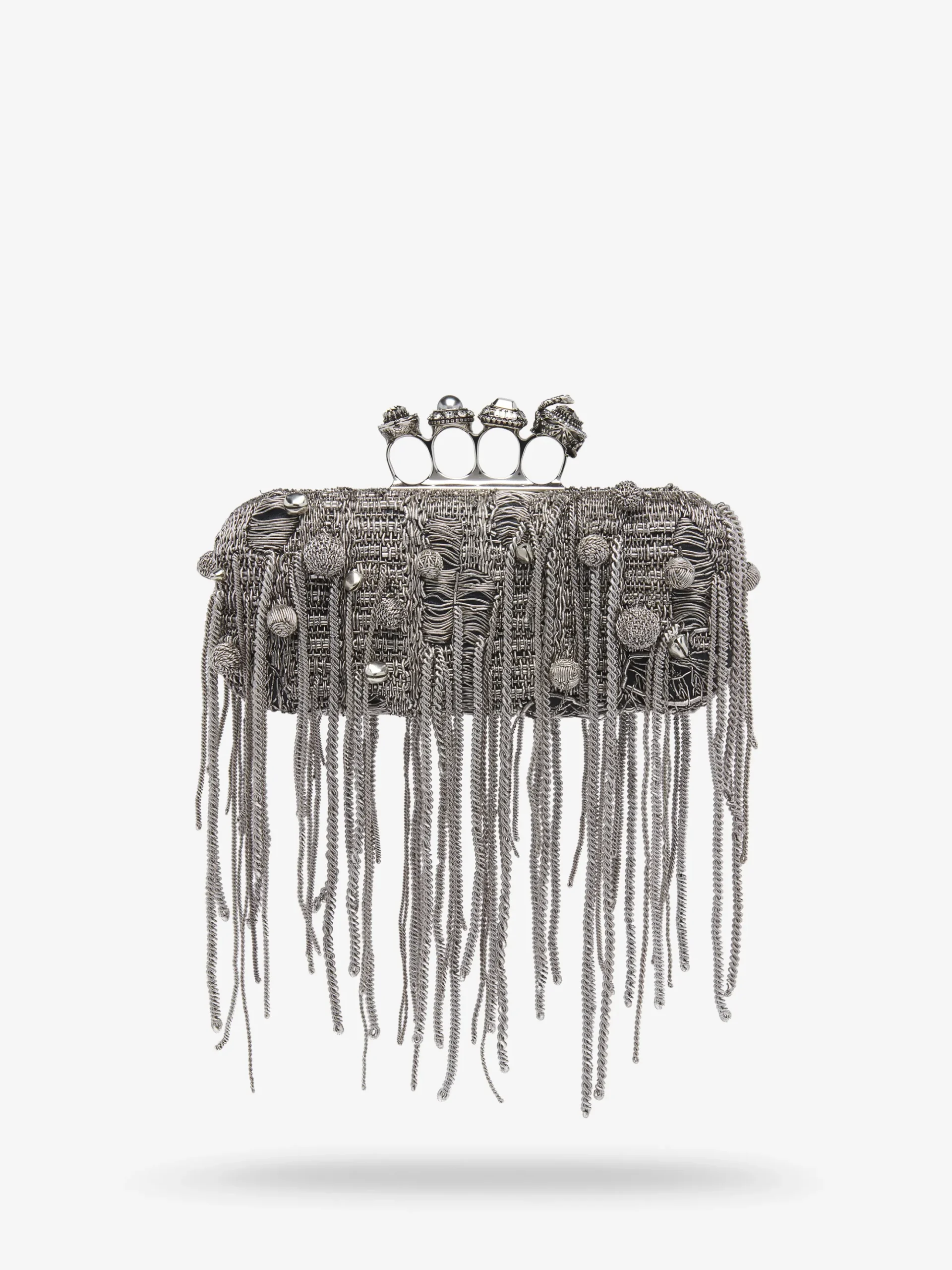 Clutch lunga Snake Knuckle da Donna in Nero/Argento