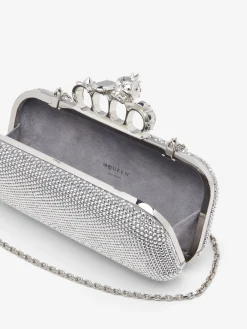 Clutch The Knuckle lunga da Donna in Finitura argento