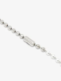 Collana Skull & Pearl da Uomo in Finitura palladio