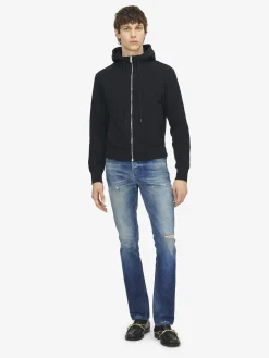Felpa con cappuccio e zip da Uomo in Nero