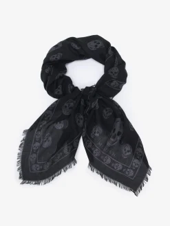 Foulard Skull classico da Uomo in Nero/Grigio Scuro