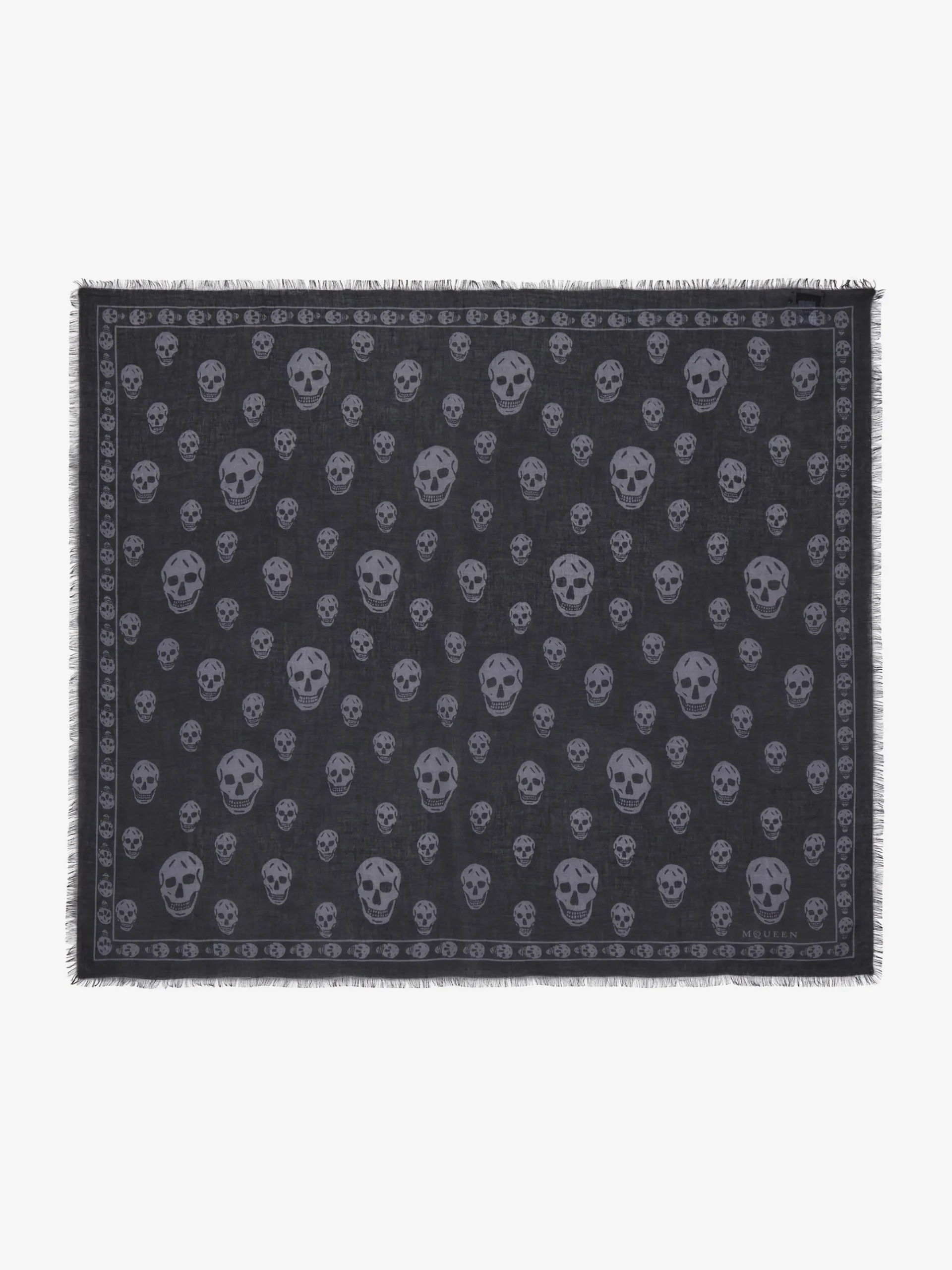 Foulard Skull classico da Uomo in Nero/Grigio Scuro