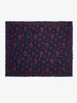 Foulard Skull classico da Uomo in Blu Navy/Bordeaux