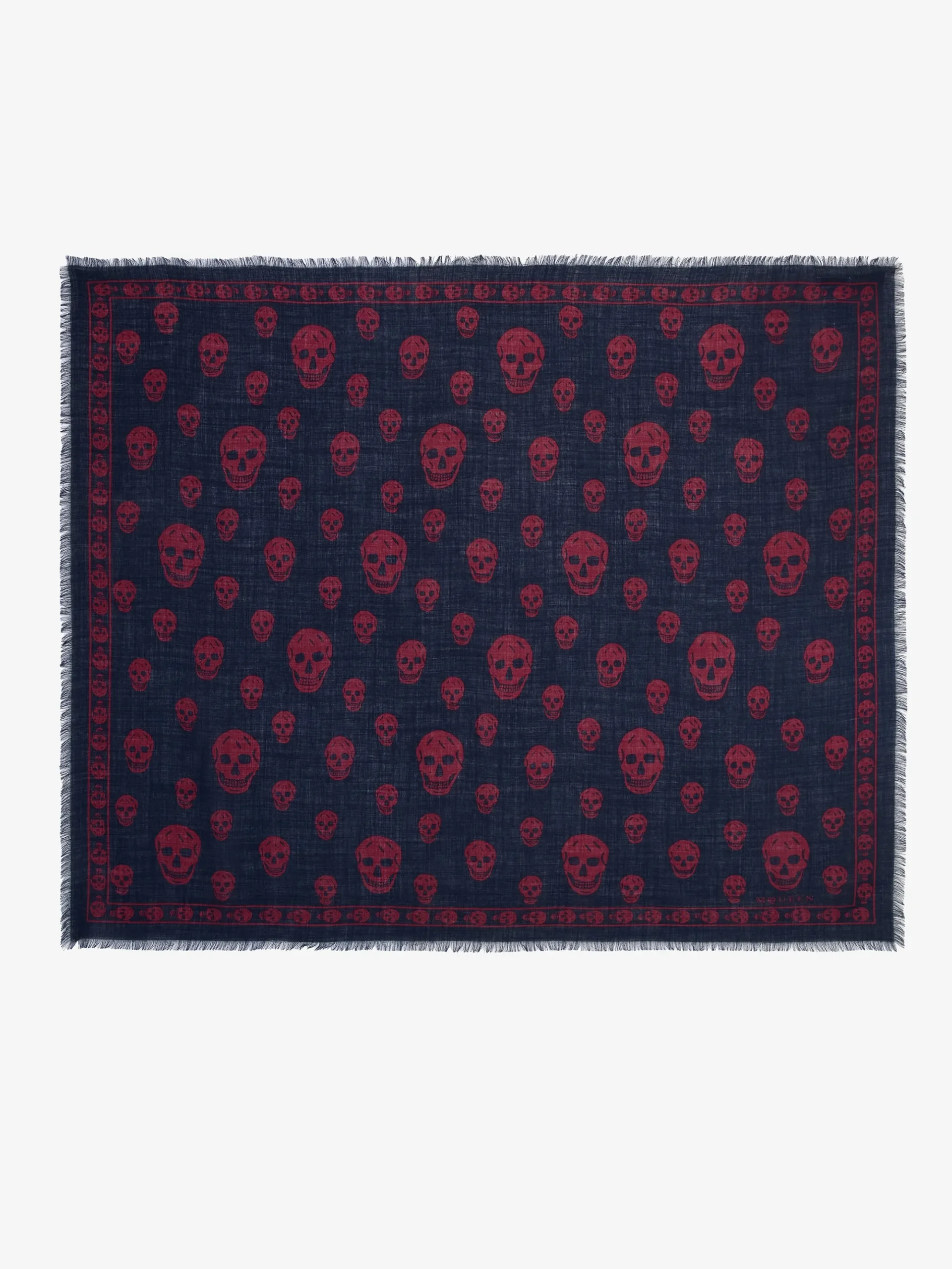 Foulard Skull classico da Uomo in Blu Navy/Bordeaux