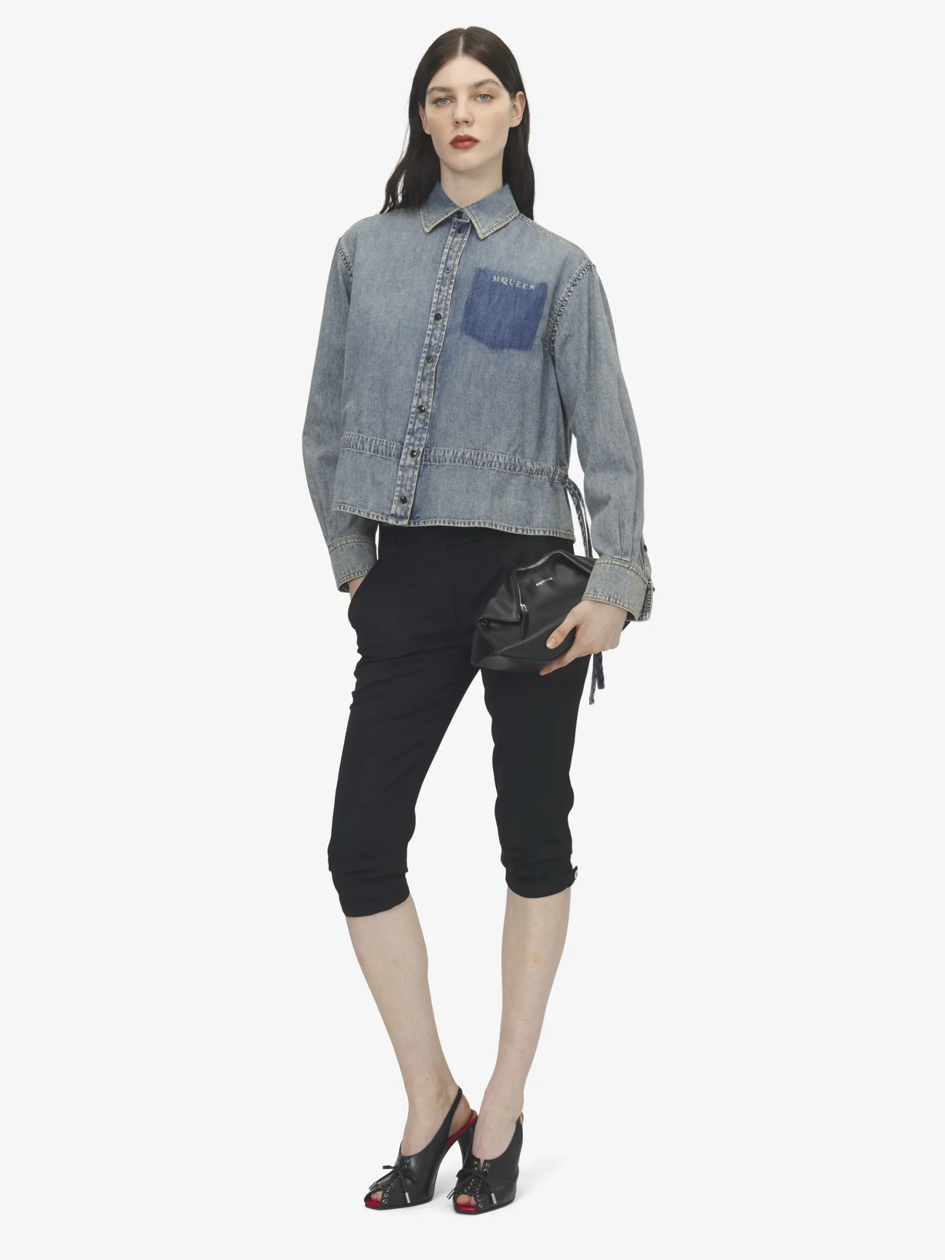 Giacca-camicia in chambray da Donna in Washed Blue