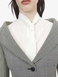 Giacca con harness e motivo vichy da Donna in Nero/Avorio