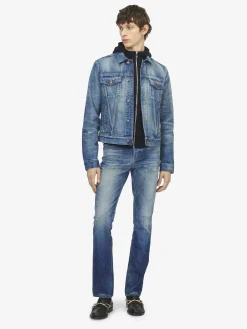 Giacca in Denim da Uomo in Washed Blue