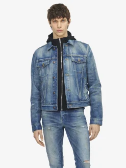 Giacca in Denim da Uomo in Washed Blue
