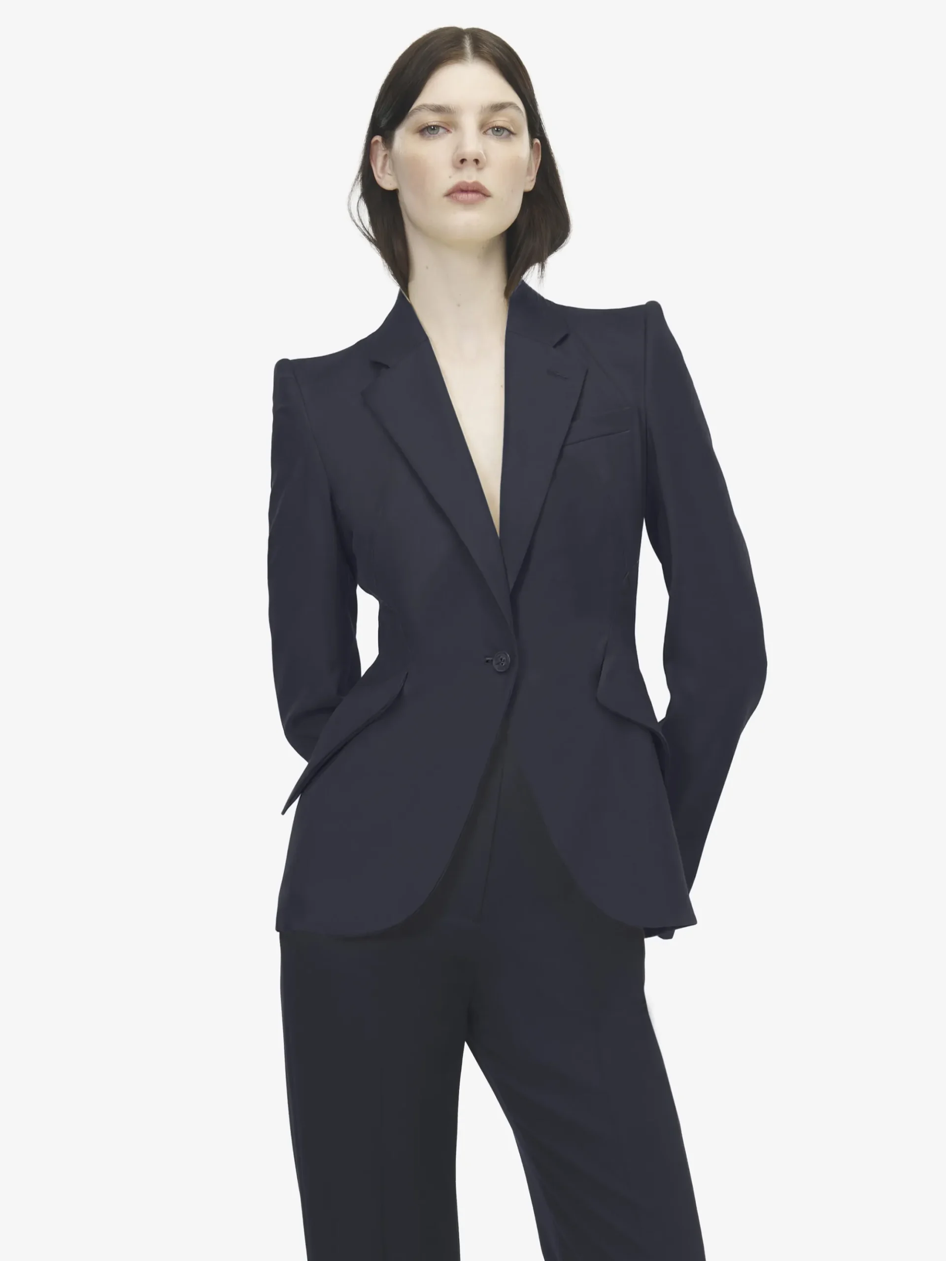 Giacca monopetto in lana da Donna in Indaco