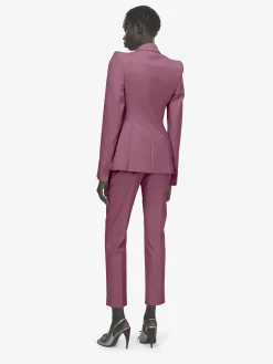 Giacca monopetto in lana da Donna in Rosa