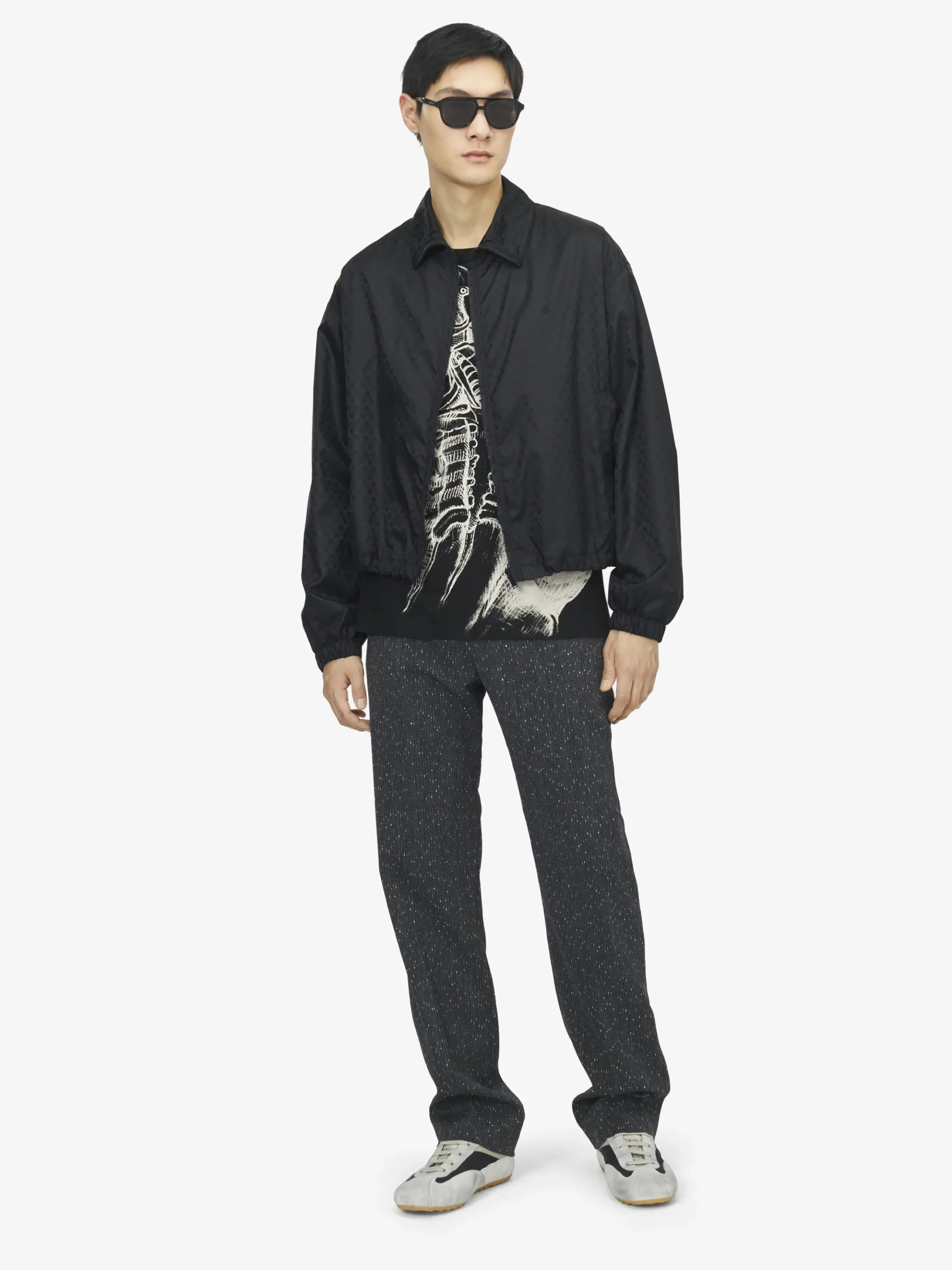 Giacca Skull jacquard da Uomo in Nero