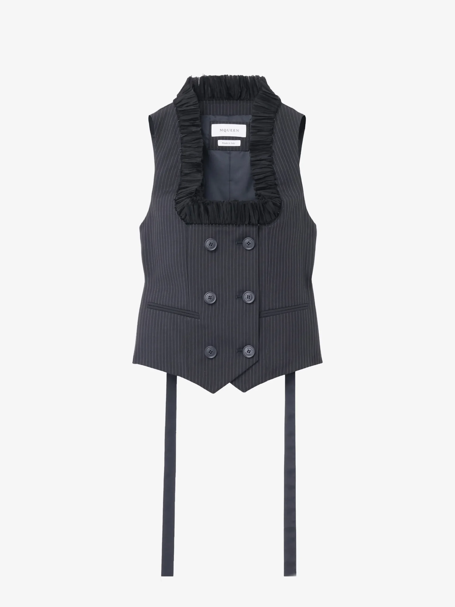 Gilet sartoriale gessato da Donna in Blu Navy
