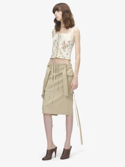Gonna midi cargo da Donna in Beige