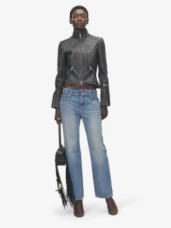Jeans con vita destrutturata da Donna in Washed Blue