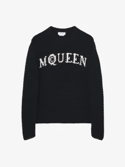 Maglione testurizzato con logo da Uomo in Nero