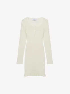 Miniabito in maglia pointelle da Donna in Avorio