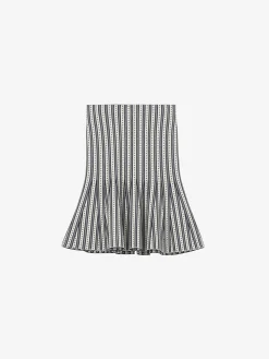 Minigonna in maglia a righe da Donna in Avorio/Navy