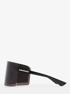 Occhiali da sole con visiera oversize da Donna in Nero
