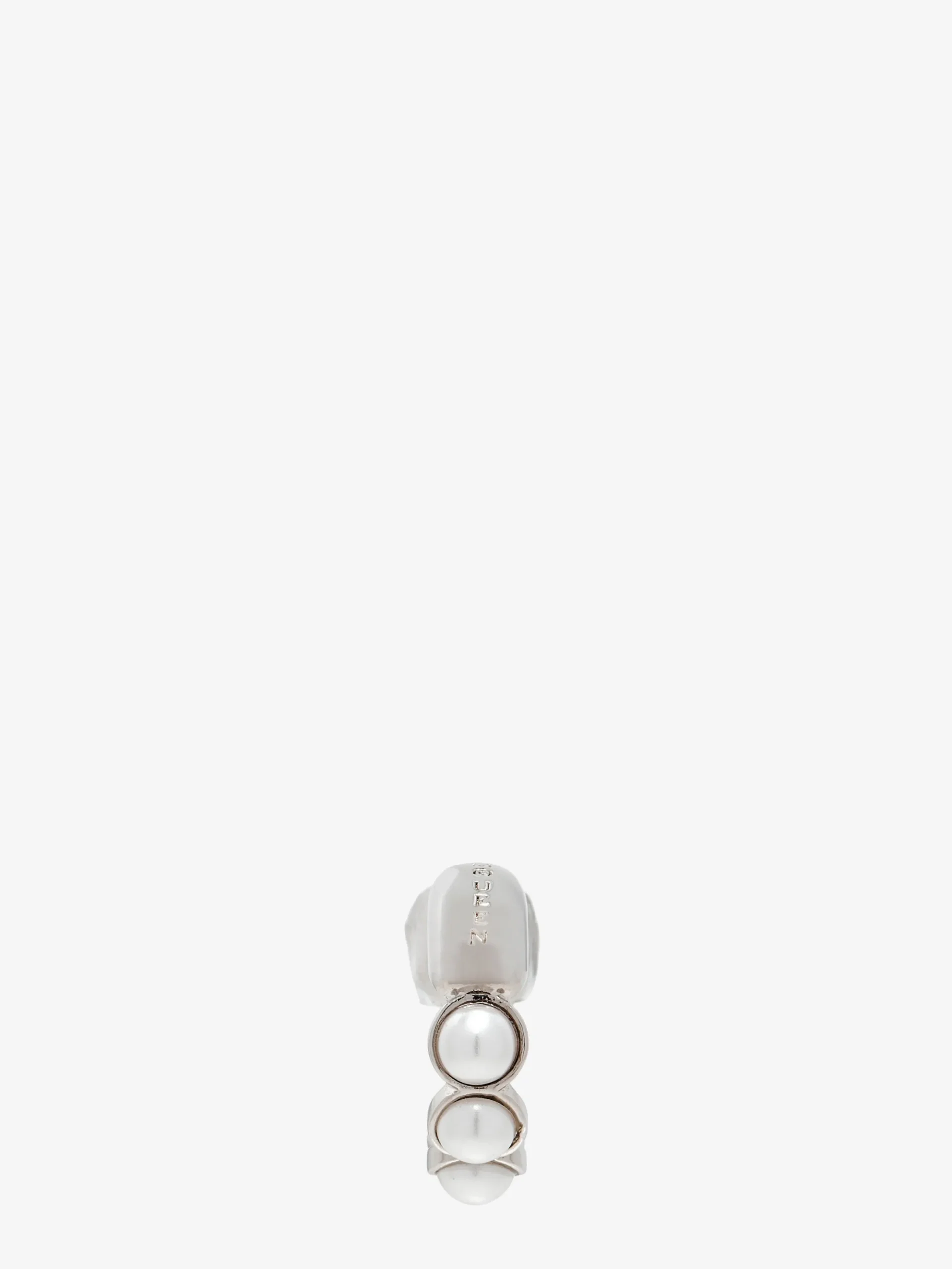Orecchino Skull con perla da Uomo in Finitura palladio