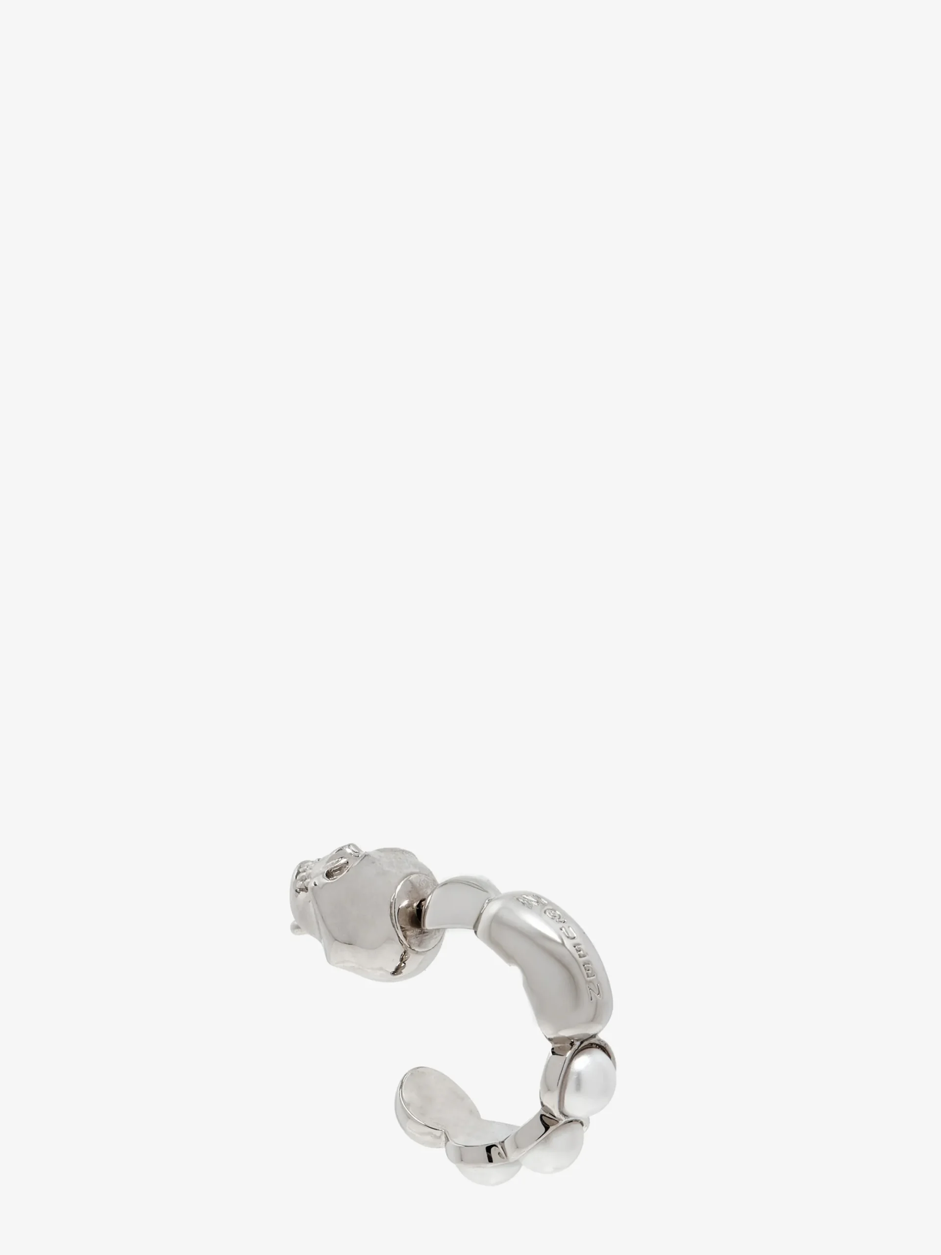 Orecchino Skull con perla da Uomo in Finitura palladio